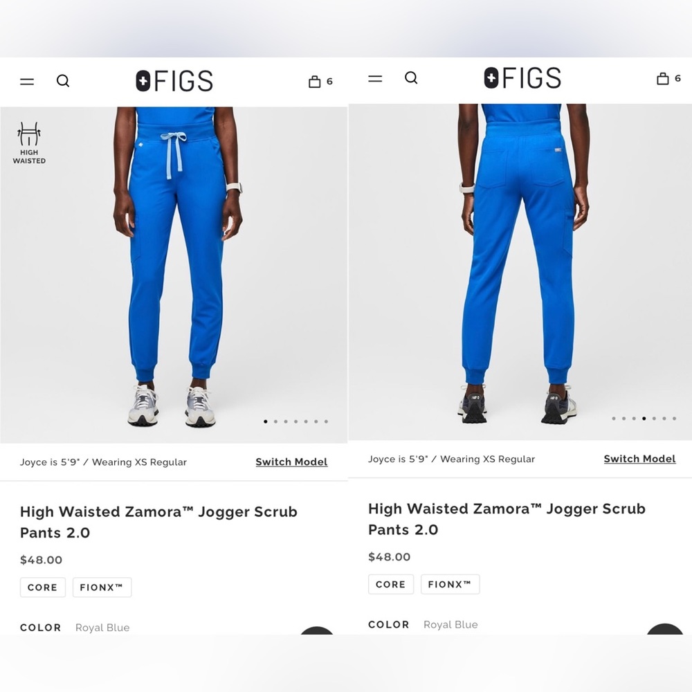 High Waisted Zamora™ Jogger Scrub Pants 2.0 Royal Blue Medium Regular length